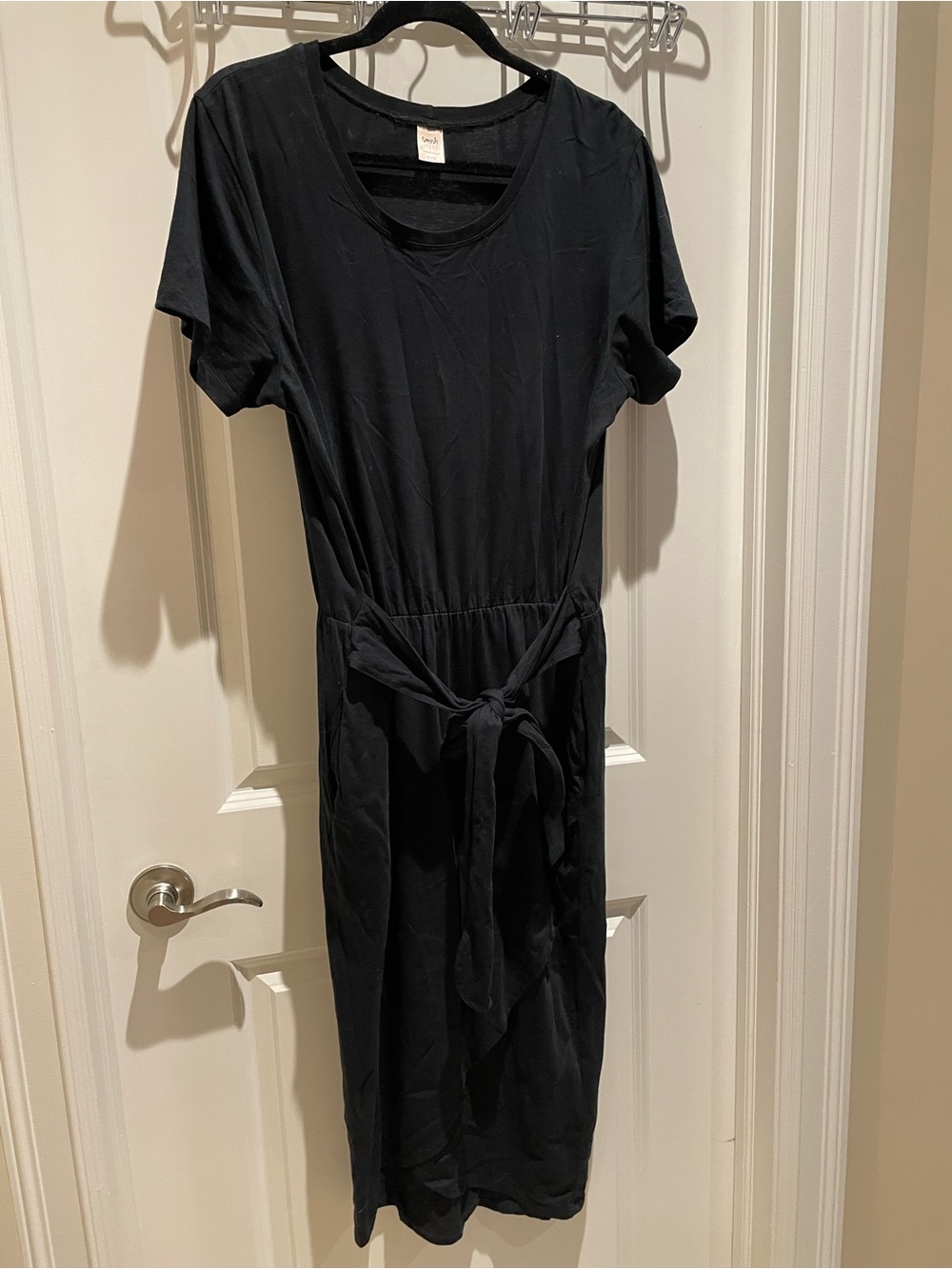 Smash + Tess Black Tie-Waist Midi Dress
